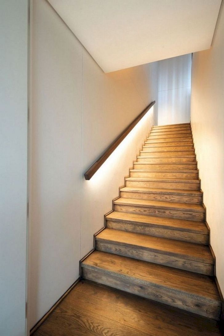 MInimalist Home Stair WIth Light