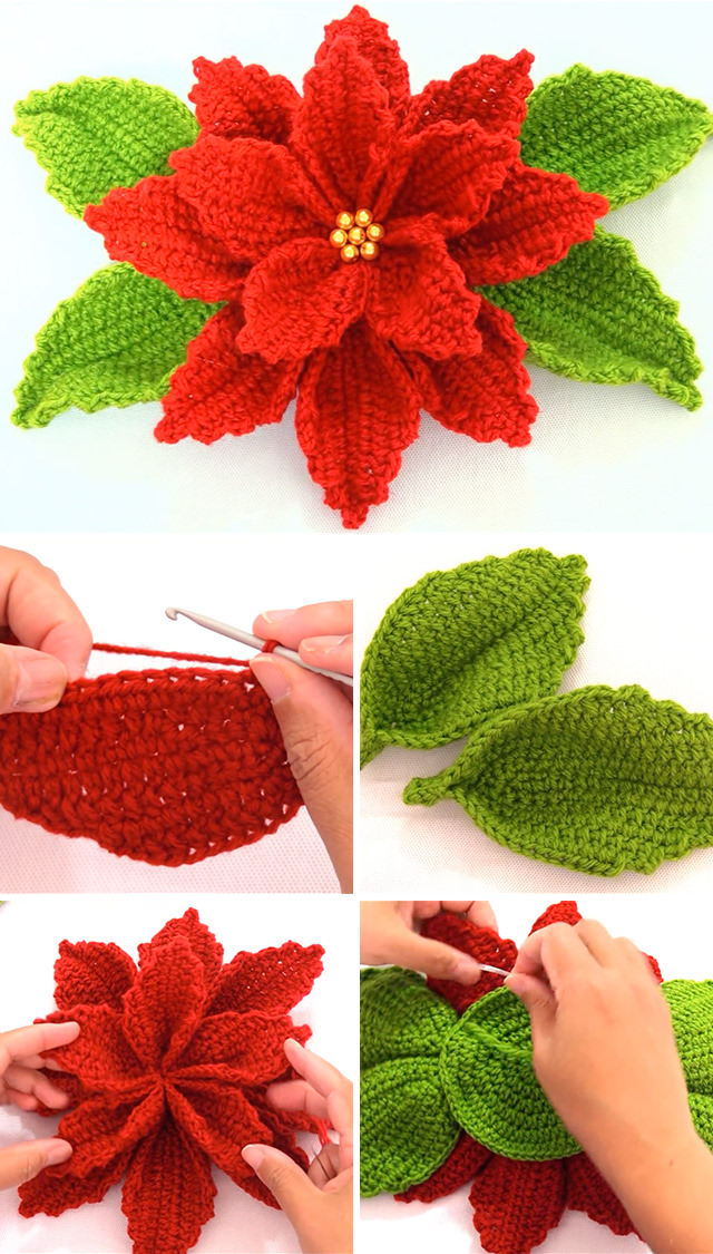 Poinsettia-Crochet-Flower-Free-Pattern-Tutorial
