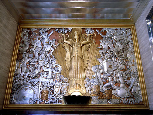 Lobby,_(former)_Daily_Express_Building_by_Ronald_Atkinson Relief at Lobby of the Daily Express-