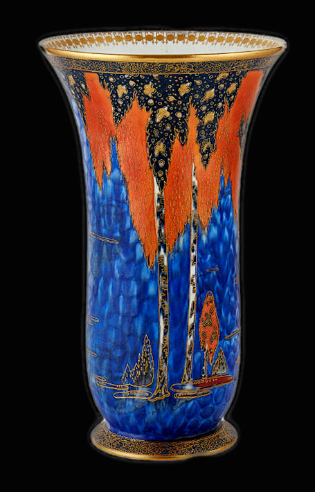 Carlton-ware-Forest-Pattern-vase Art Deco vase-Forest-Pattern-with-stylised-trees