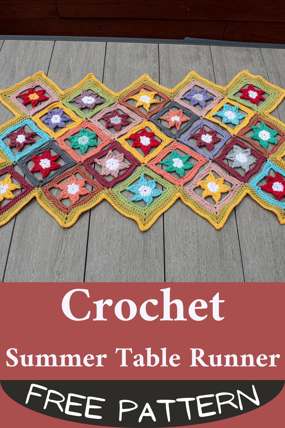 Crochet Scrappy Summer Table Runner