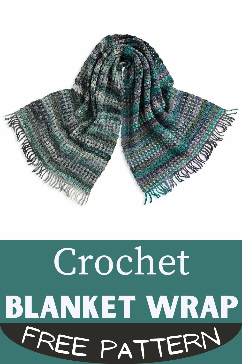 Crochet Two Color Blanket Wrap