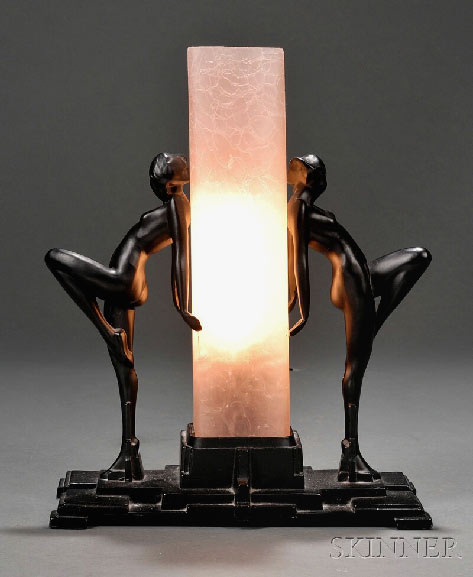 Frankart-Table-Lamp-Glass-and-painted-metal-Square-pink Frankart Table Lamp Glass and painted metal-Square-pink