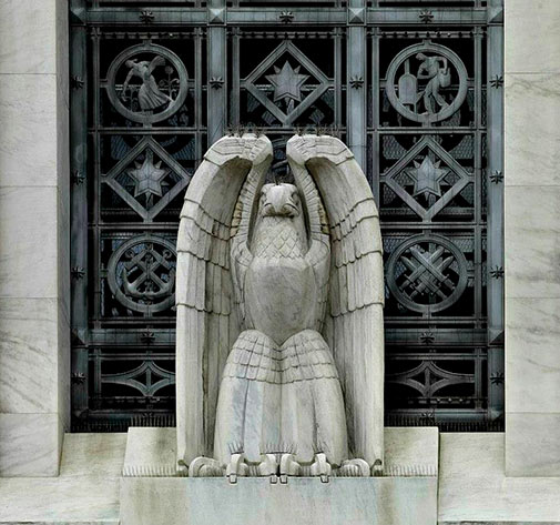 James-T-Foley-Courthouse-in-Albany,-New-York Art Deco Eagle sculpture James-T-Foley-Courthouse-in-Albany,-New-York