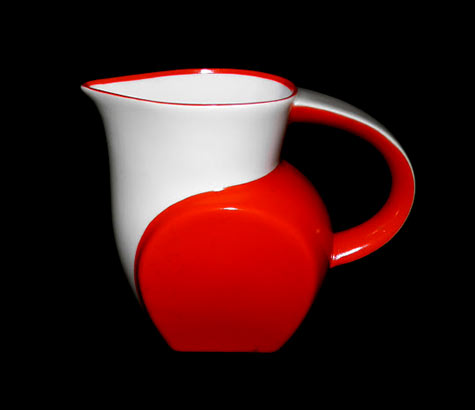 JarroBrancoLaranja-VistaAlegre-1935 Red and white Art Deco jug JarroBrancoLaranja-VistaAlegre-1935