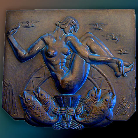 The-Birth-of-VenusBoris-Blai-1956 The Birth of Venus-Important Art Deco Panel- sculptural bas relief-----Boris Blai-1956