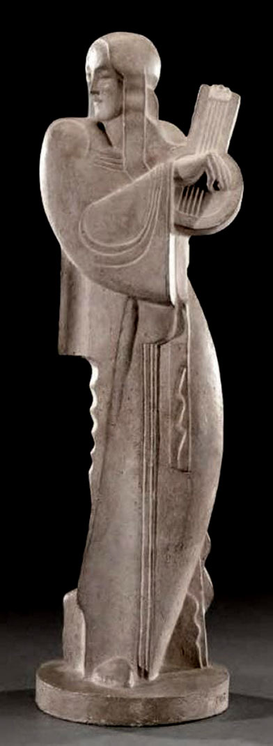 The-lute-player---Sculpture-in-patinated-plaster-terracotta-style-1932-.-...-JAN-AND-JOEL-MARTEL