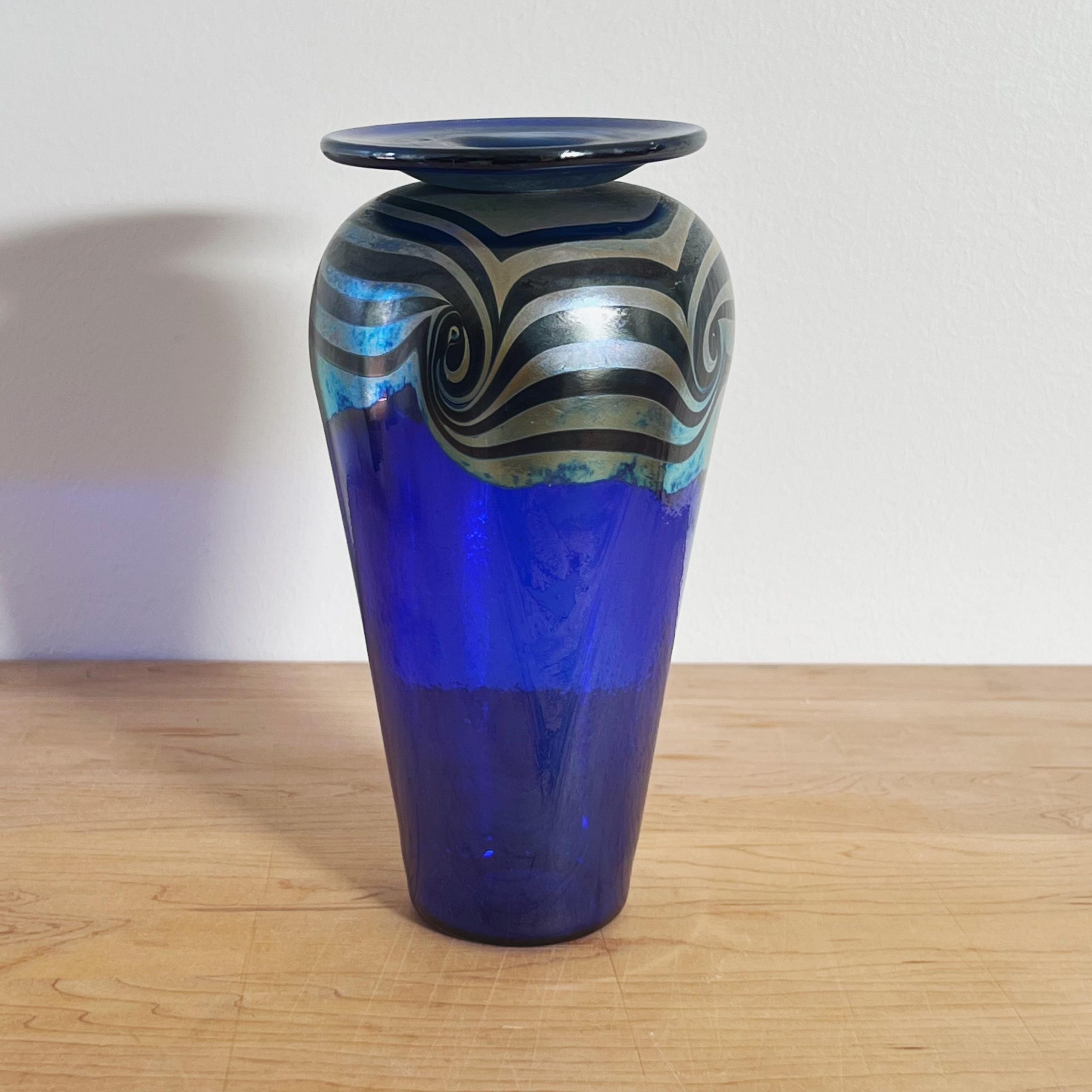 vintage-mouth-blown-iridescent-art-deco-glass-vase-with-spiral-swirl-pattern-signed-4237