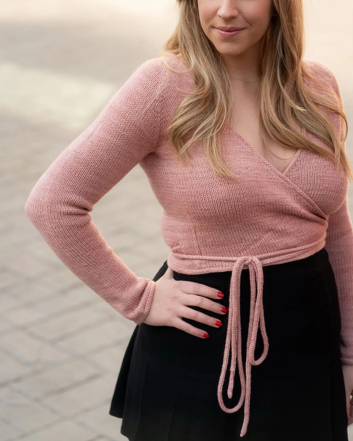 Ballerina Wrap Top pattern by Alexandra Tavel knitting pattern image 1