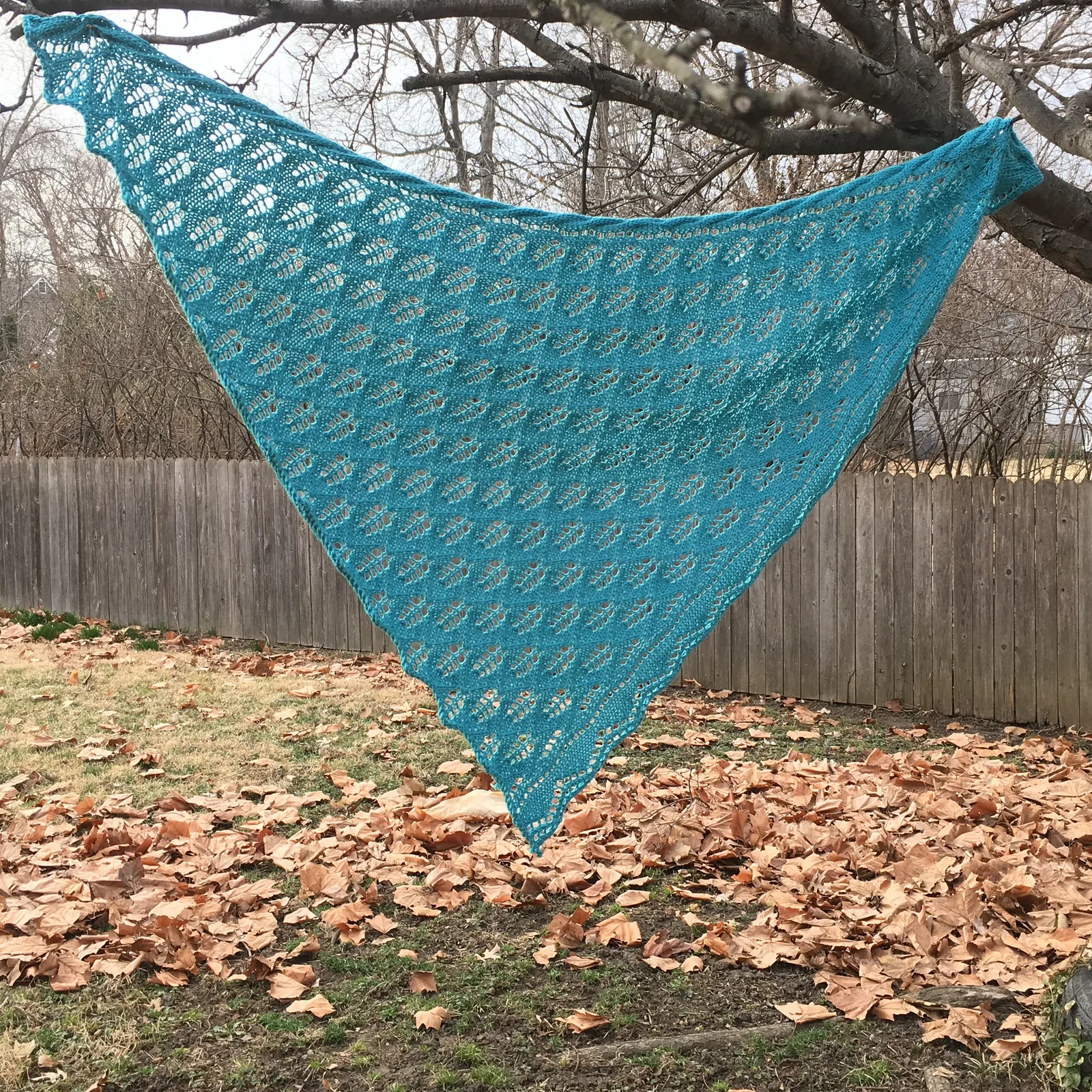Cable and Leaves Shawl pattern by GreatScott Knitting knitting pattern image 1