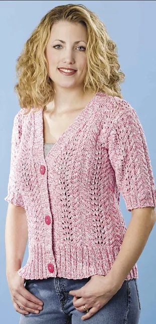 Cables & Lace Cardigan pattern by Jodi Lemieux knitting pattern image 1