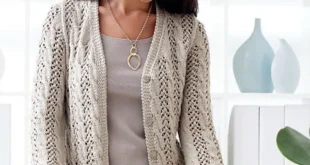 Lace and Cable Cardigan pattern by Patons knitting pattern image 1