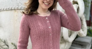 Lacy Cable Round Neck Cardigan pattern by Inge's Knitting Lab knitting pattern image 1