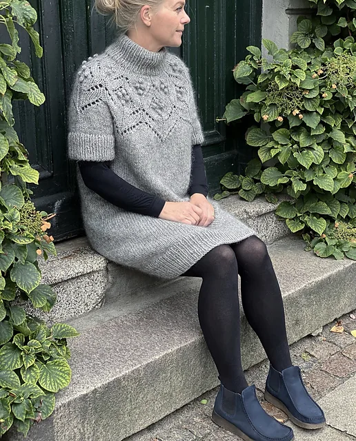 Magnolia Bloom Tunic pattern by Camilla Vad knitting pattern image 1
