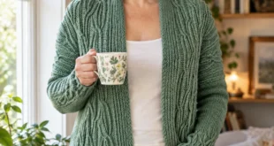 Beach Grass Cardigan pattern by Marci Marra knitting pattern AI image 1