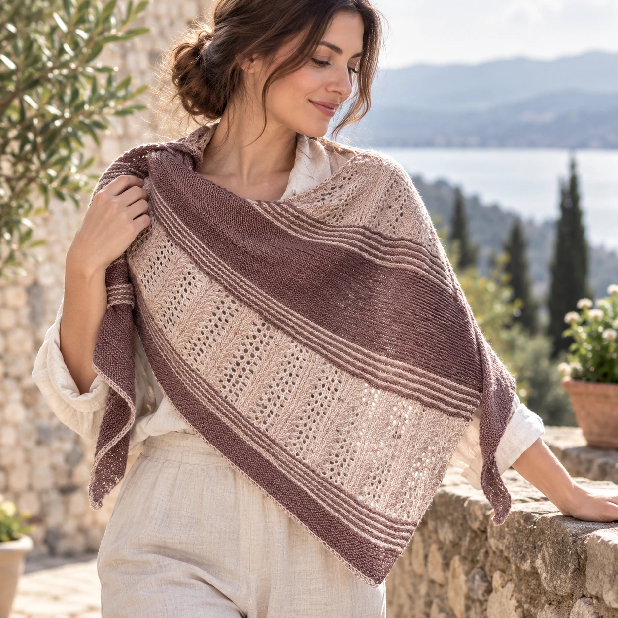 Châle Saison pattern by Laine Poudrée knitting pattern AI image 1