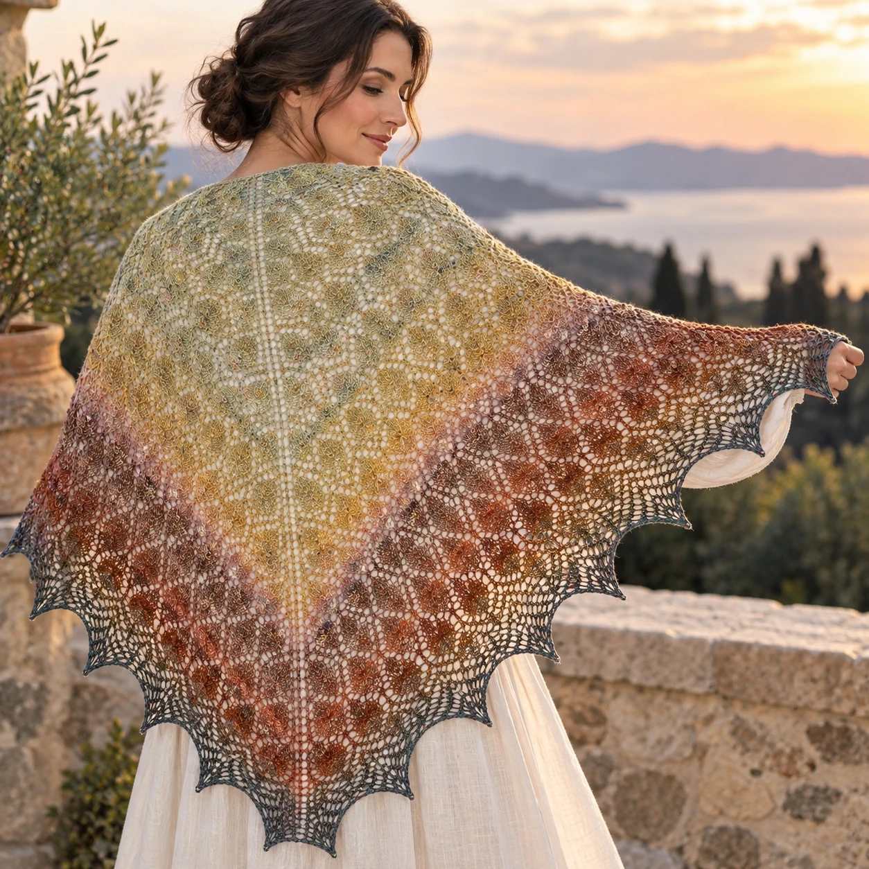 Clematis Leaves Shawl pattern by Denise Bartels knitting pattern AI image 1