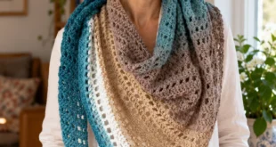 Easy Cake Yarn Shawl pattern by Carmen Heffernan knitting pattern AI image 1