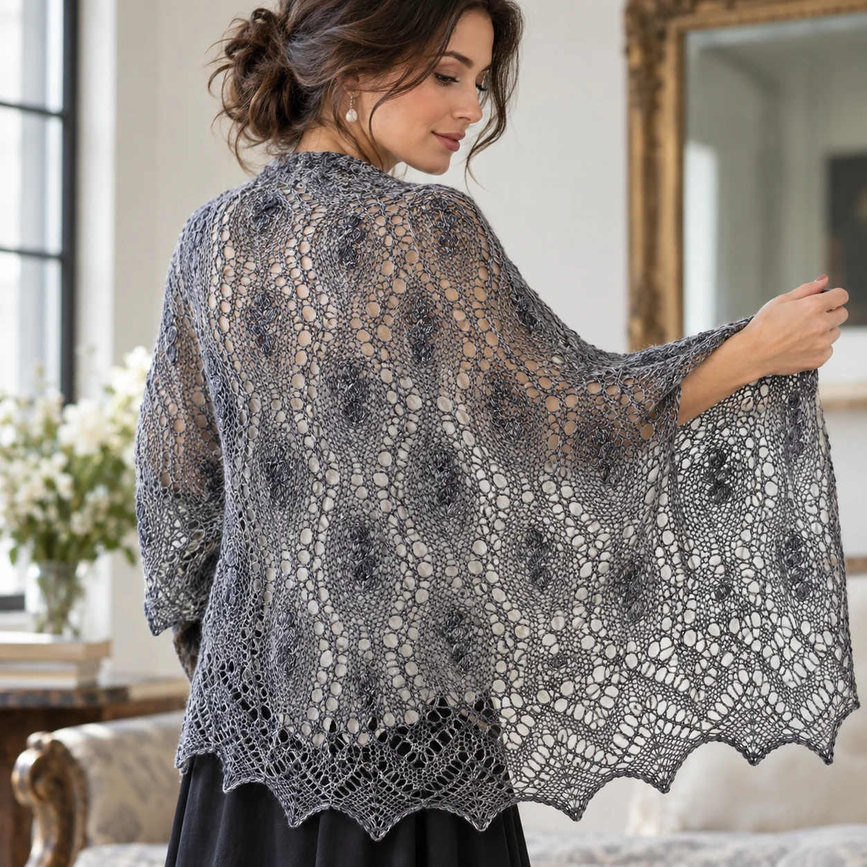 Estonian Waterfall Shawl pattern by Cath Ward knitting pattern AI image 1