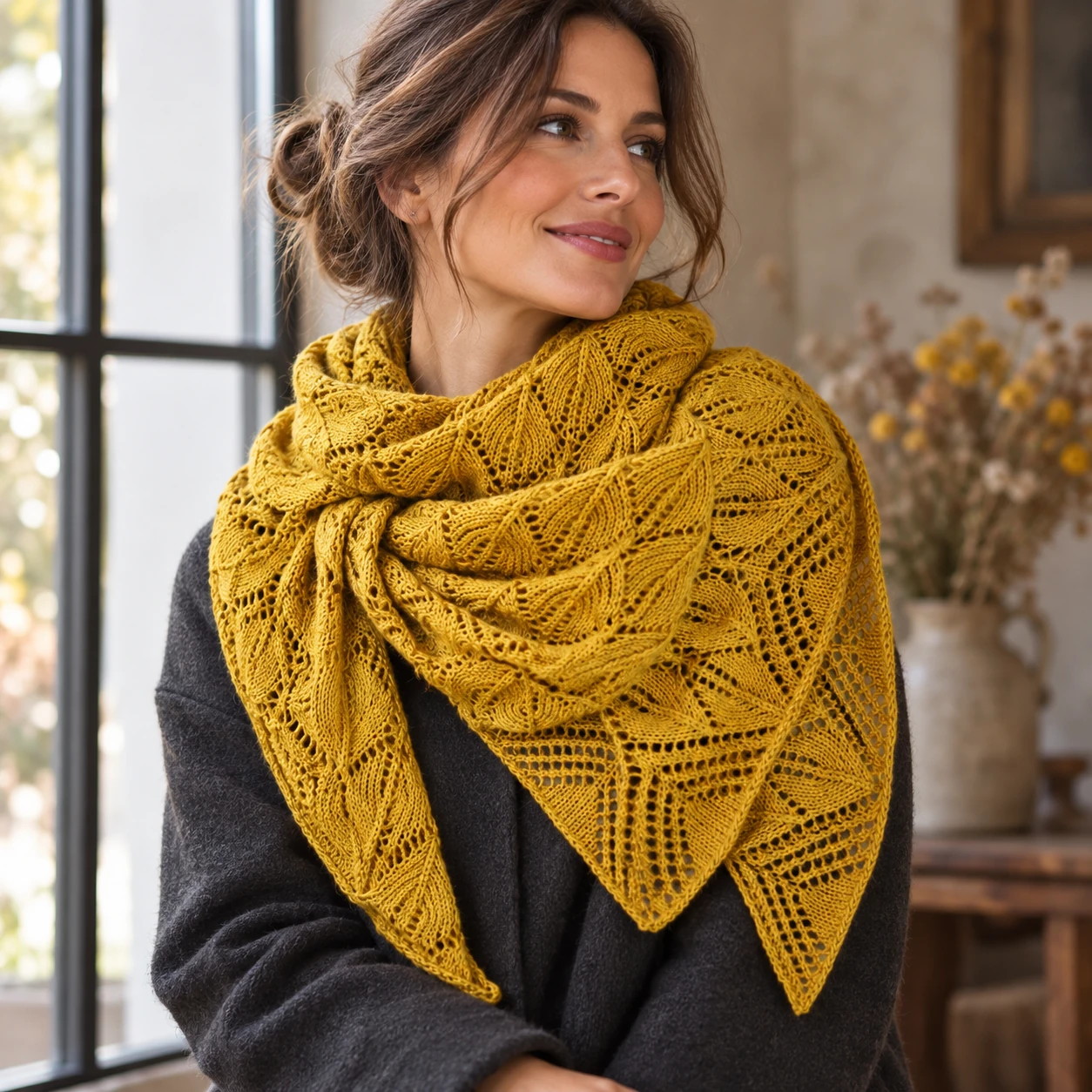 Falling Leaves Shawl pattern by Lolo Tricot knitting pattern AI image 1