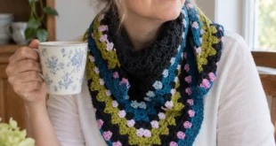 Half Granny Square Shawl pattern by Anastacia Zittel knitting pattern AI image 1