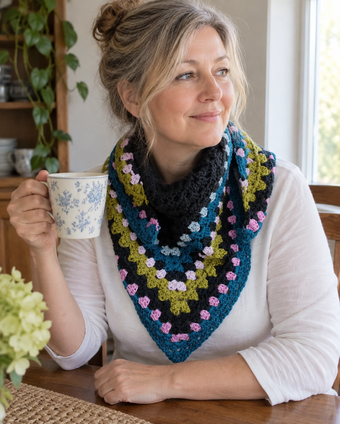 Half Granny Square Shawl pattern by Anastacia Zittel knitting pattern AI image 1