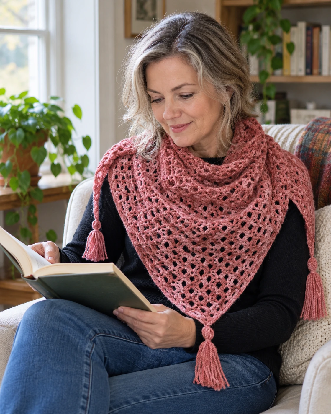 Halo Shawl pattern by Carmen Heffernan knitting pattern AI image 1
