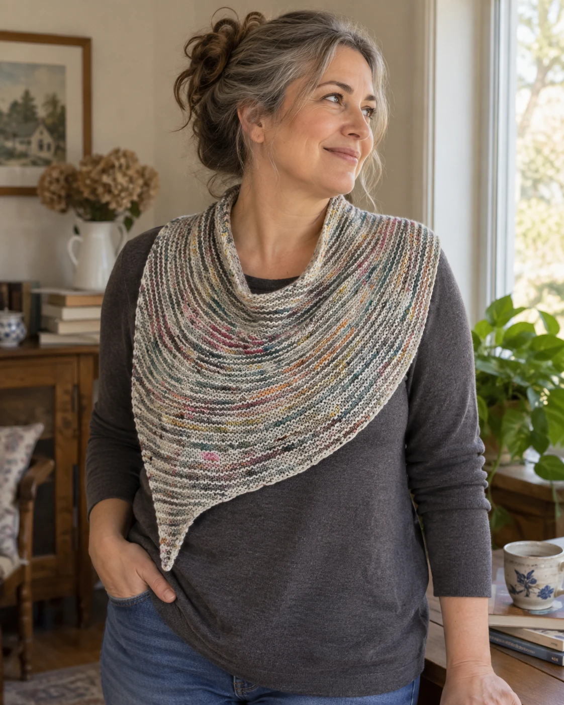 Handspun Boomerang Shawl pattern by Natasha Sills
