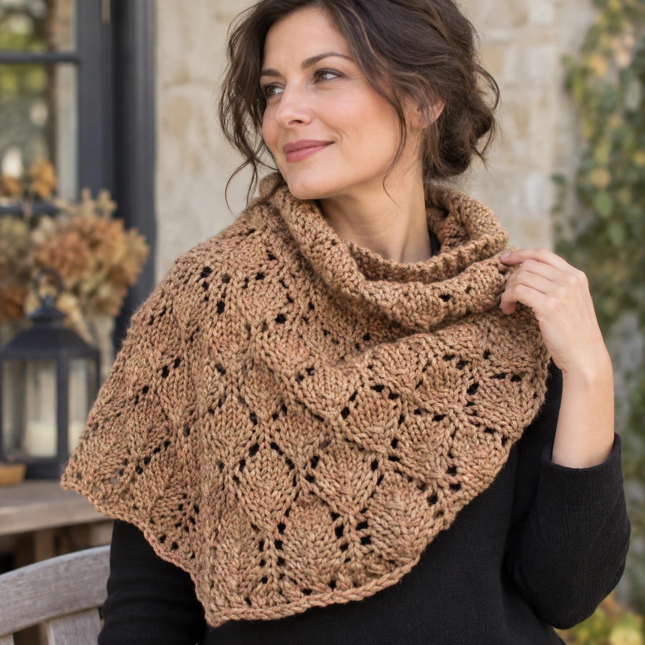 hojas shawl pattern by britt schmiesing knitting pattern AI image 1