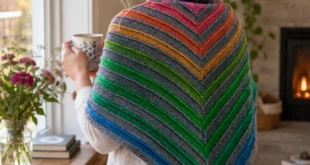 Hydrogen Shawl pattern by Catherine Gamroth knitting pattern AI image 1