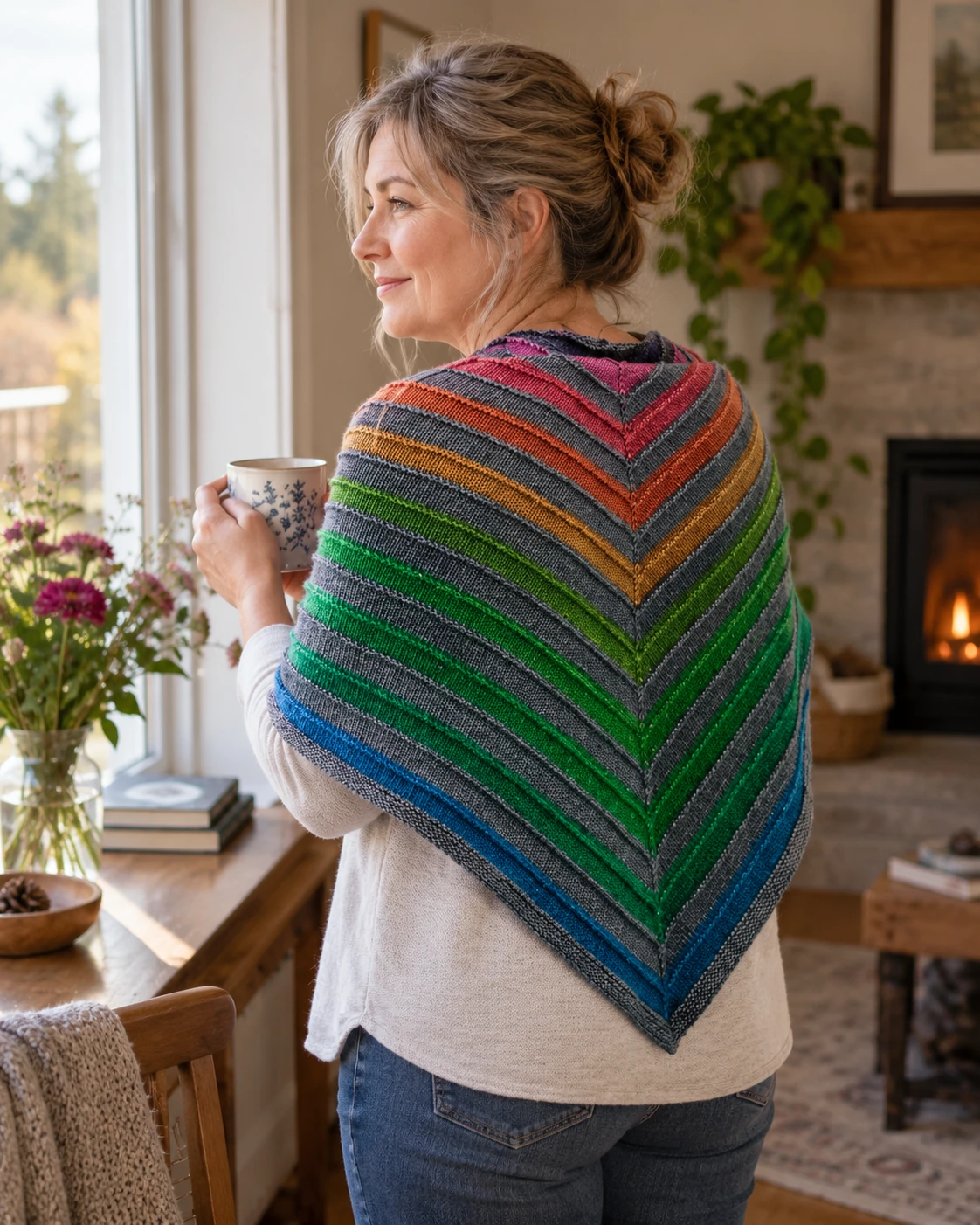 Hydrogen Shawl pattern by Catherine Gamroth knitting pattern AI image 1