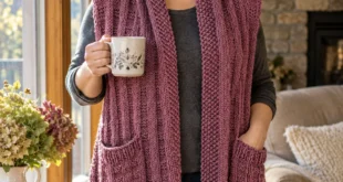 Irish Tartan Pocket Shawl pattern by Mary Riley Hunt knitting pattern AI image 1