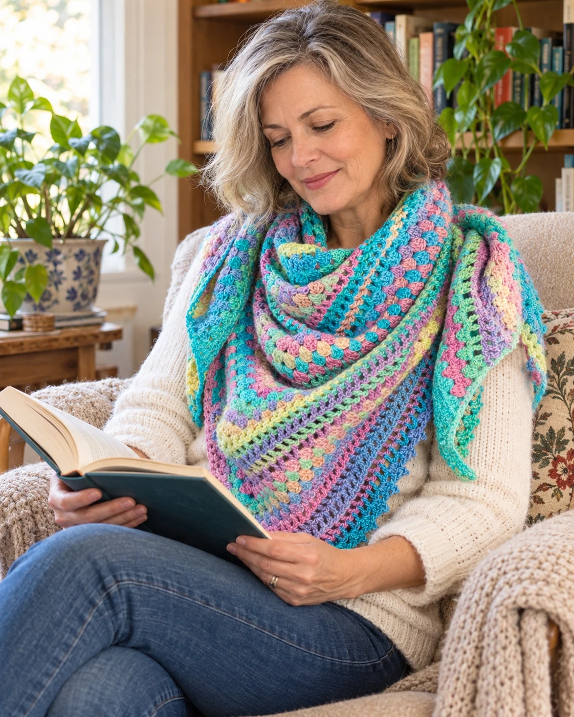 Kaleidoscope Shawl pattern by Saerie Tree knitting pattern AI image 1