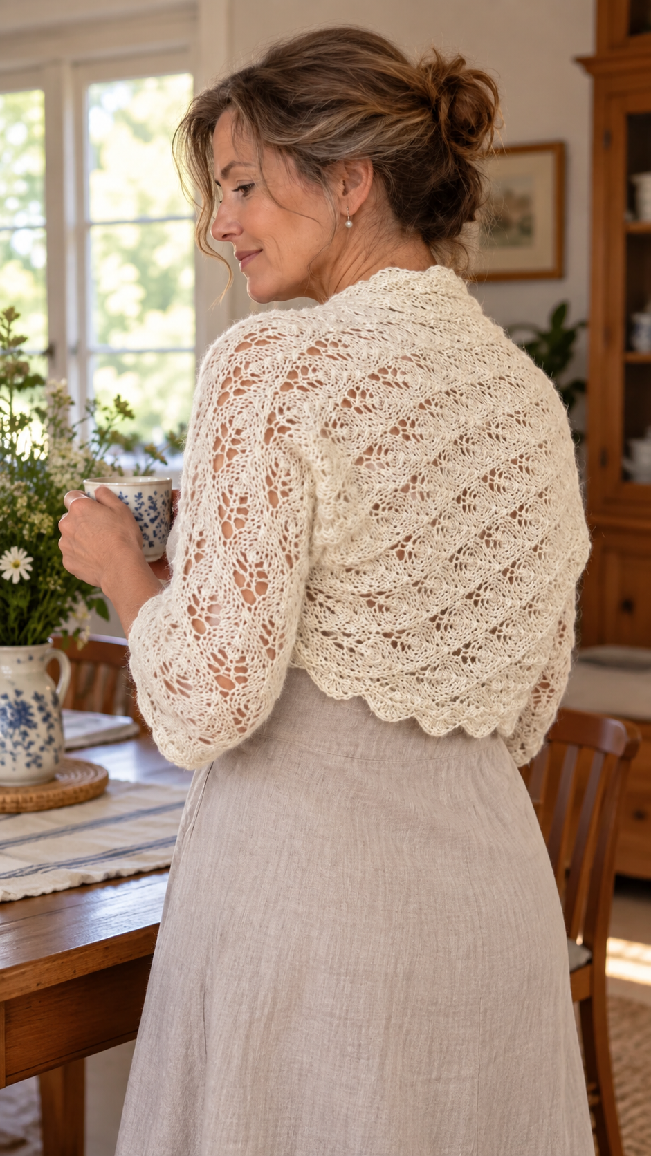 Lace leaf bolero pattern by hand made by fasOLA