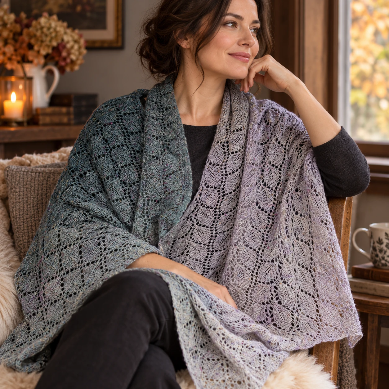 Leaves in the Mist pattern by Denise Bartels knitting pattern AI image 1