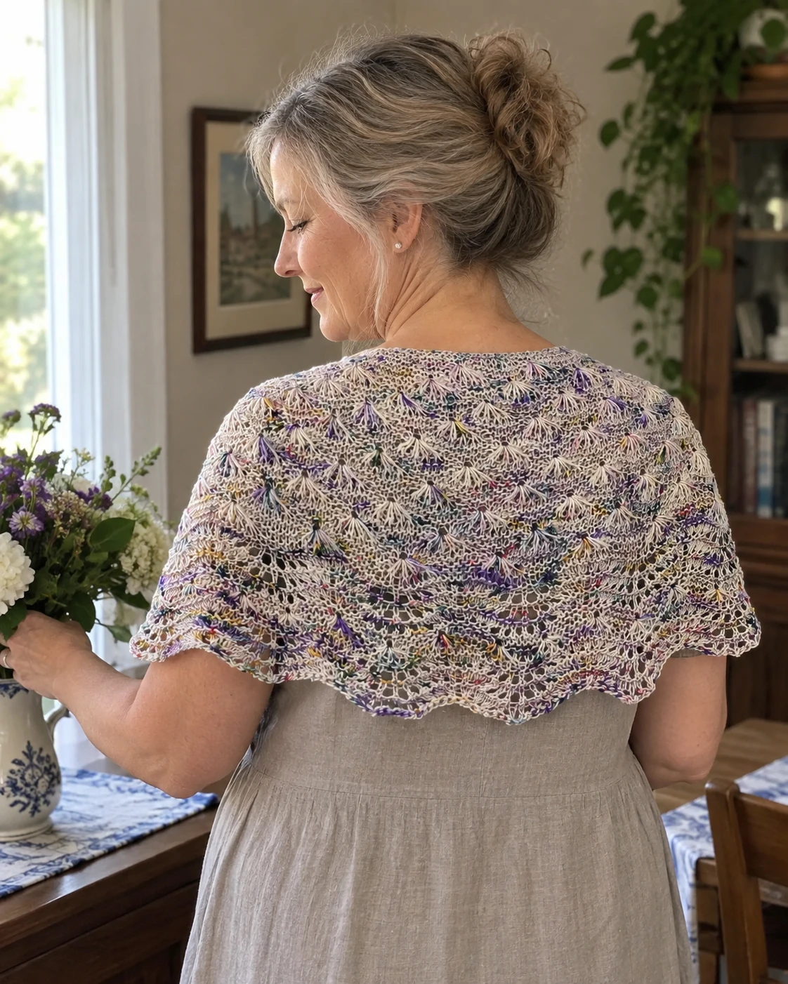 Mae Flower Shawl pattern by Jessica Weindl knitting pattern AI image 1