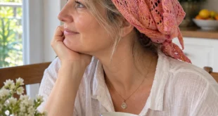 Rose Petal Bandana pattern by Dagmar Tamura knitting pattern AI image 1
