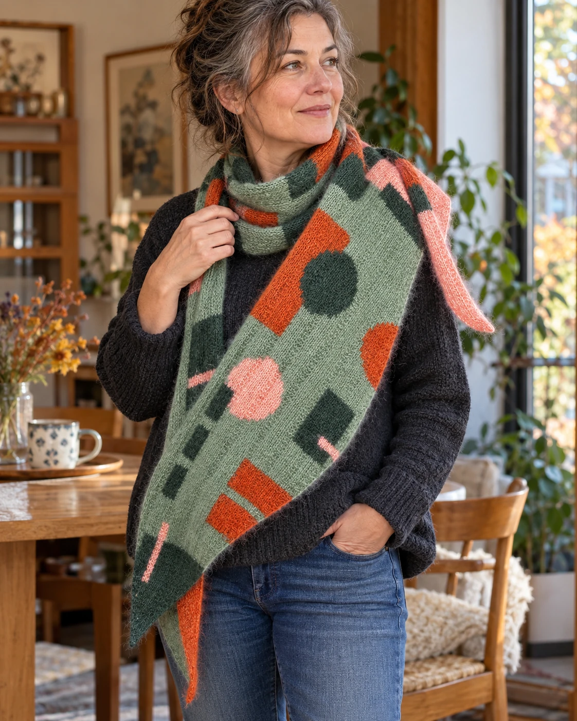 Rust & Rhythm Bandana pattern by Anna Husemann knitting pattern AI image 1