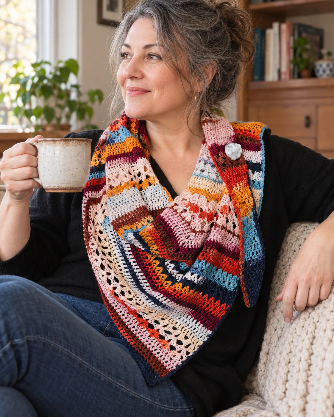 Sideways Sampler Shawl pattern by Tamara Kelly knitting pattern AI image 1