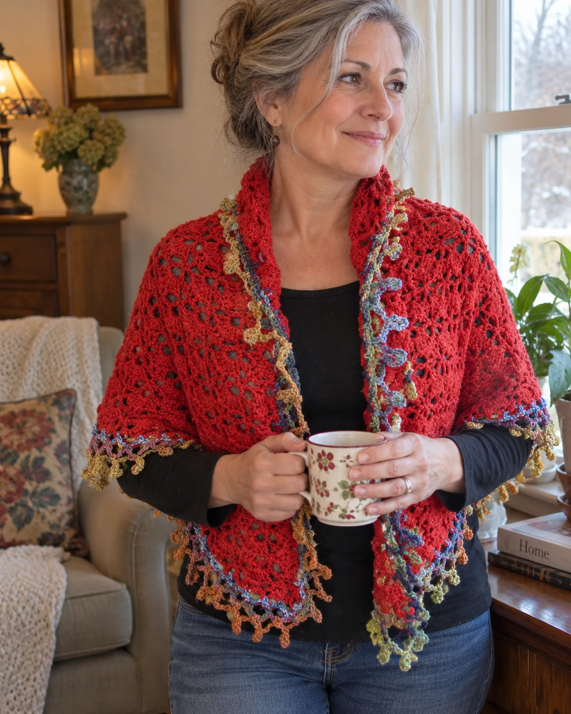 South Bay Shawlette pattern by Lion Brand Yarn knitting pattern AI image 1