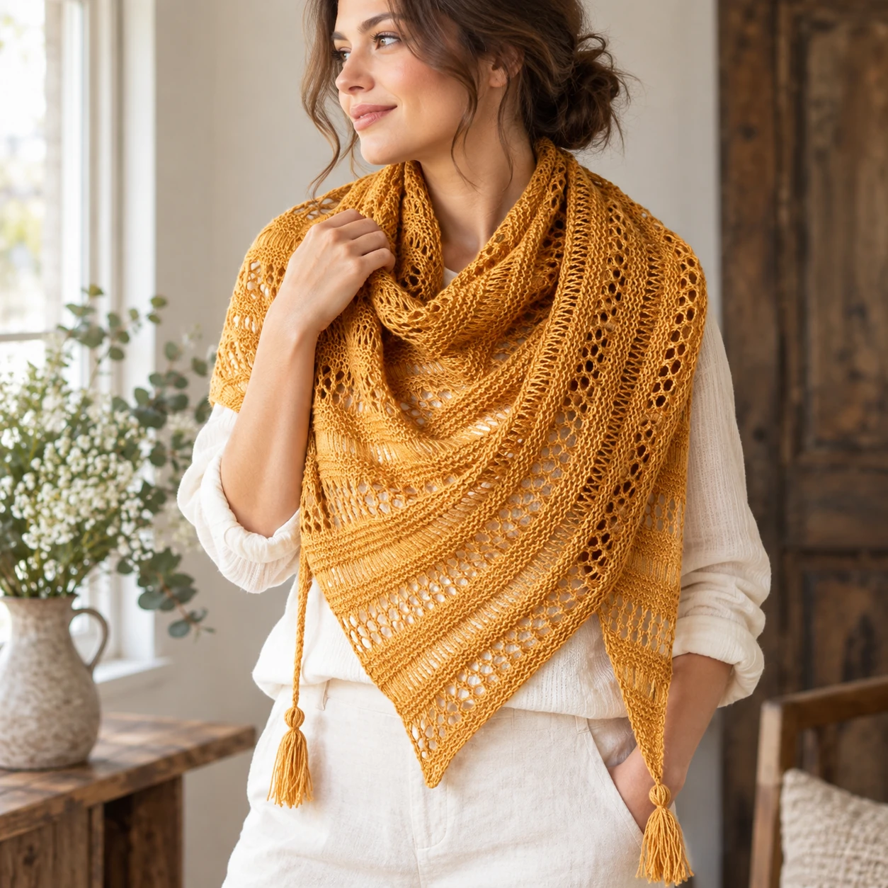 Stormy Sky Shawl pattern by Ksenia Naidyon knitting pattern AI image 1