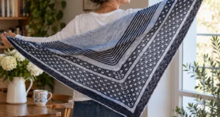 Study Hall Shawl pattern by Sarah Schira knitting pattern AI image 1