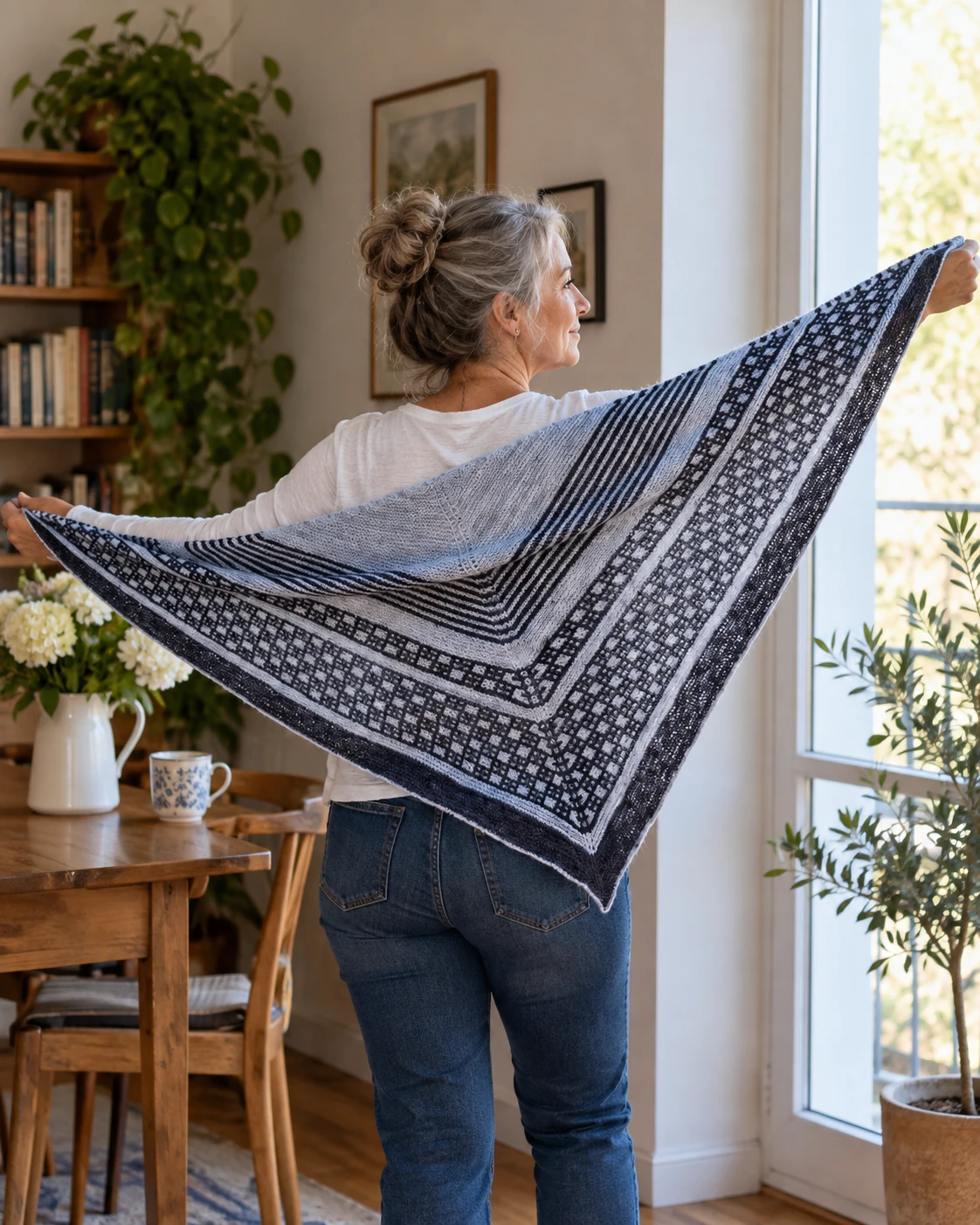 Study Hall Shawl pattern by Sarah Schira knitting pattern AI image 1