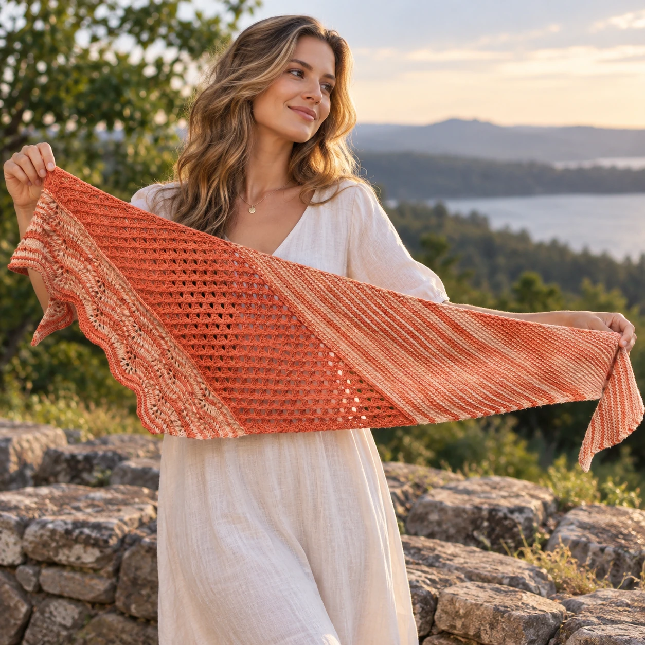 Sunmelt Shawlette pattern by Rachael Huffman knitting pattern AI image 1