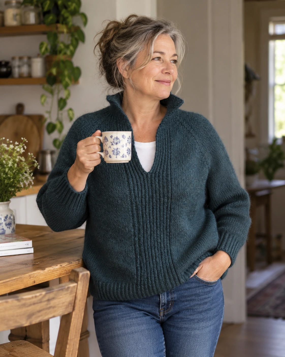 Turtle Dove V-neck pattern by Sonder Yarn Co.