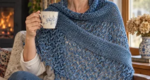 WIOSNA SHAWL pattern by Comfort Zone Knits knitting pattern AI image 1