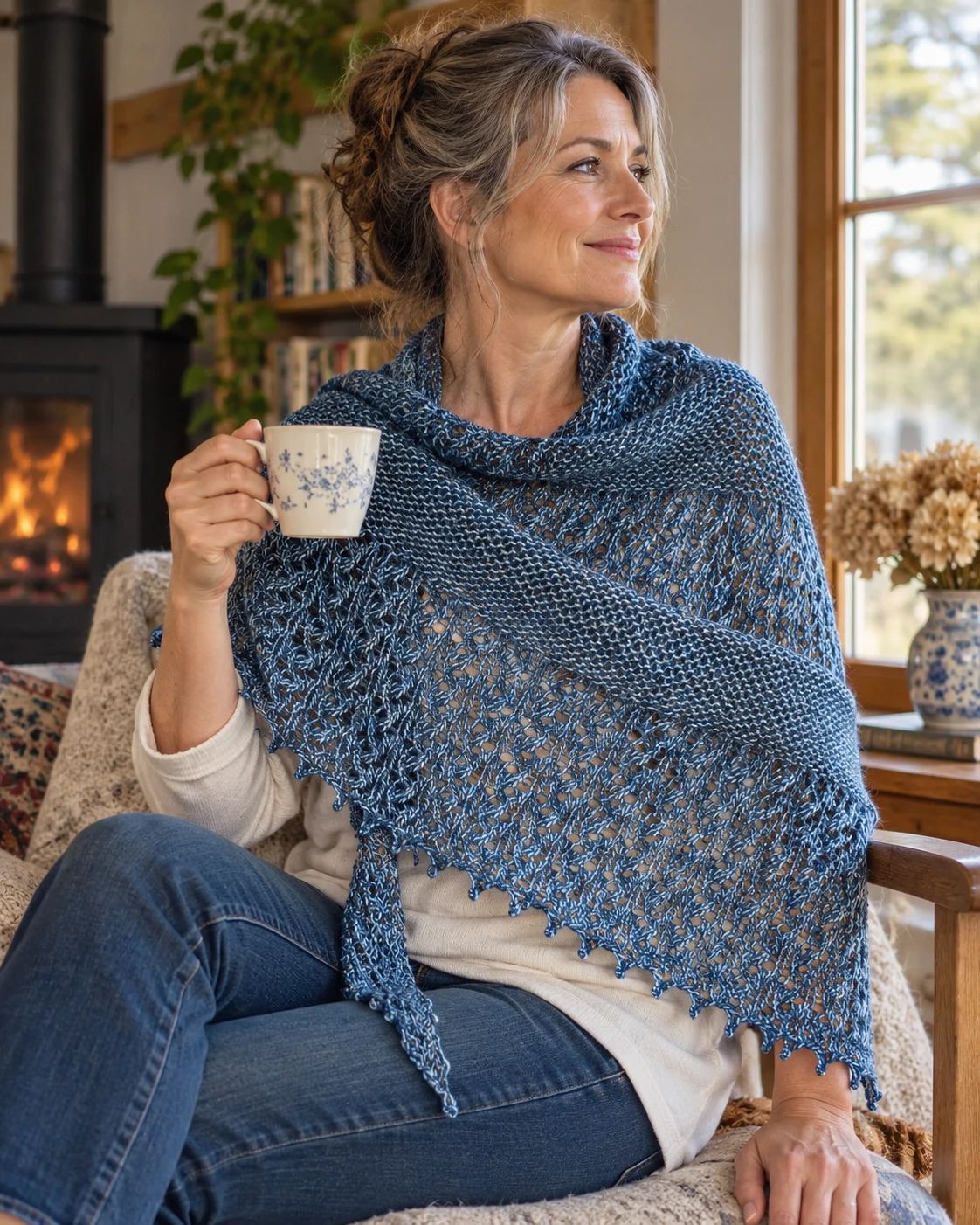 WIOSNA SHAWL pattern by Comfort Zone Knits knitting pattern AI image 1