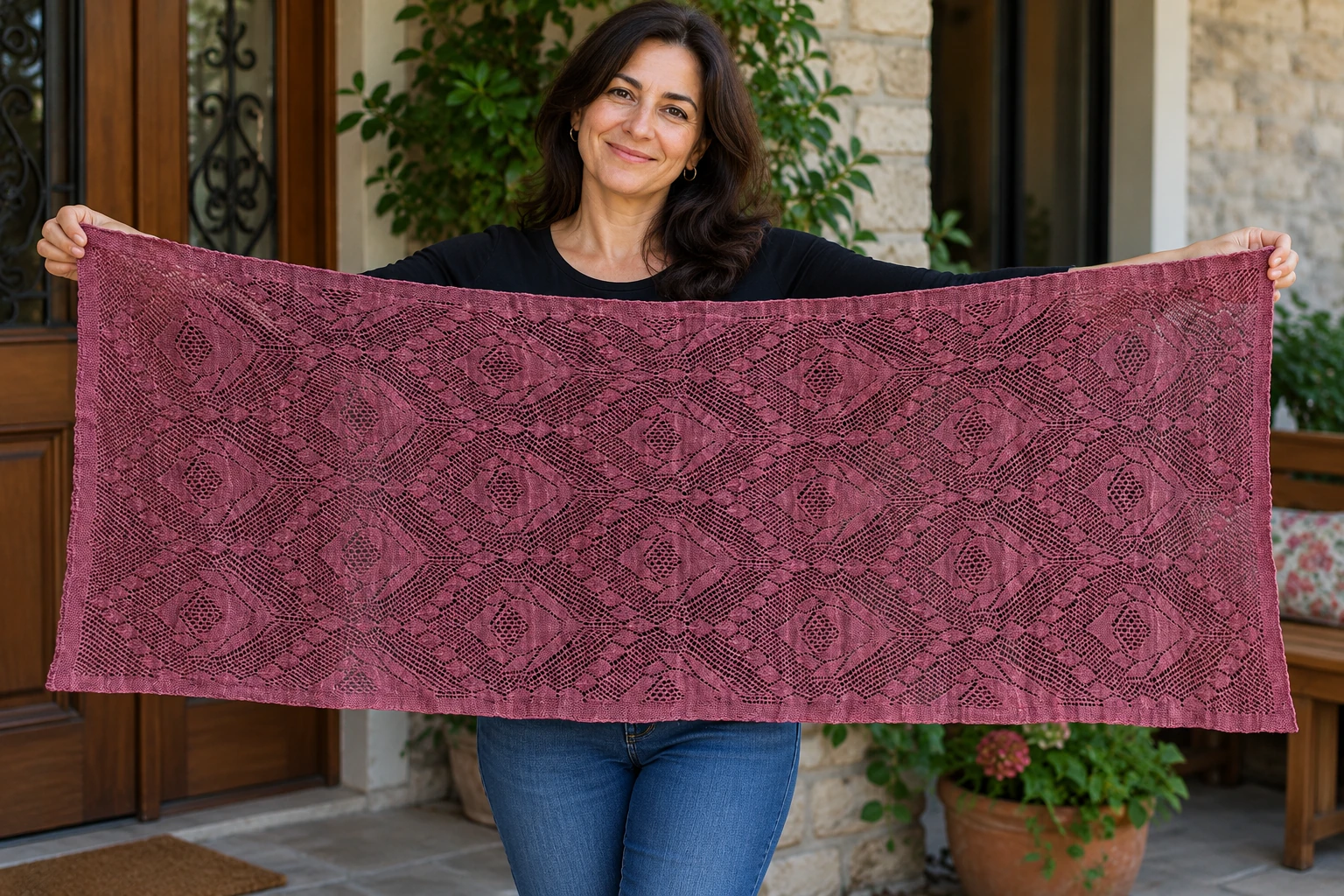 Amongst the Roses Shawl pattern by Denise Bartels knitting pattern AI image 1