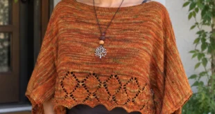 Autumn Leaves Linier Top pattern by Sian Price-White knitting pattern AI image 1