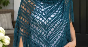 Boho Triangle Shawl pattern by Expression Fiber Arts knitting pattern AI image 1